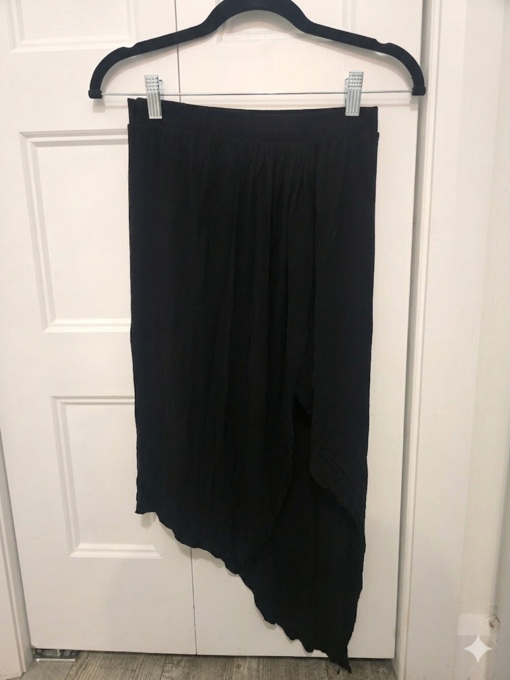 Asymmetric Black Midi Skirt - Classic Women's Skirt